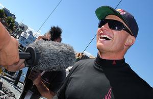 Jimmy Spithill, 'possibly the most over-qualified grinder' according to his skipper Ken Read,ahead of the 2014 Rolex Sydney Hobart Race photo copyright Crosbie Lorimer http://www.crosbielorimer.com taken at  and featuring the  class
