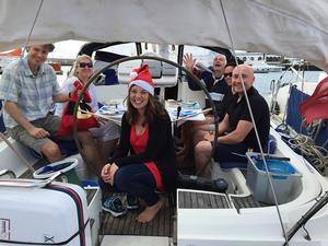'Santa' visits Patchouly before the start - Atlantic Adventures for Christmas. photo copyright Sailing Rallies taken at  and featuring the  class