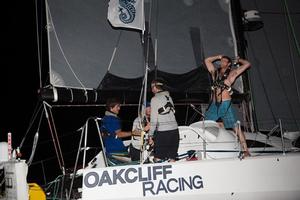 Celebrations all round on board Oakcliff Racing photo copyright RORC/Arthur Daniel and Orlando K Romain taken at  and featuring the  class