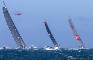 Comanche leads Wild Oats XI and Ragamuffin 100 to sea. photo copyright Crosbie Lorimer http://www.crosbielorimer.com taken at  and featuring the  class