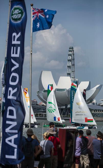 The Extreme Sailing Series 2014. Act 1. Singapore. Day 3. <br />
 © Lloyd Images