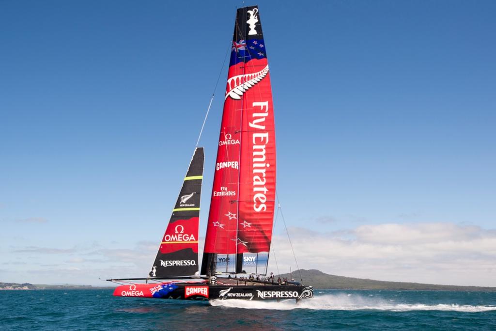 Emirates Team NZ's AC72 would blitz the Coastal Classic record in the conditions forecast for the 2014 event. photo copyright Chris Cameron/ETNZ http://www.chriscameron.co.nz taken at  and featuring the  class