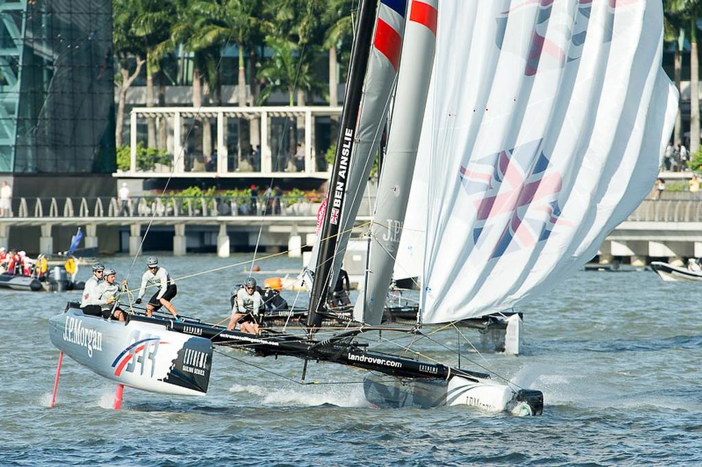 JP Morgan, Day three of the Extreme Sailing Series regatta being sailed in Singapore. 22/2/2014 photo copyright Chris Cameron/ETNZ http://www.chriscameron.co.nz taken at  and featuring the  class