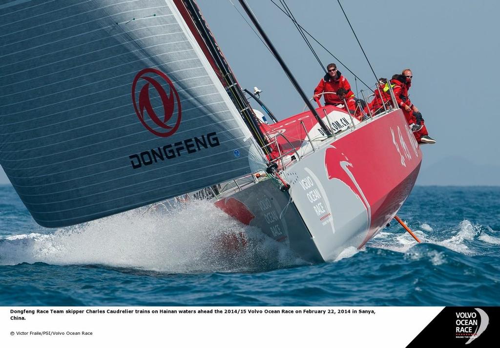Dongfeng Race Team skipper Charles Caudrelier trains on Hainan waters ahead the 2014-15 Volvo Ocean Race on February 22, 2014 in Sanya, China ©  Victor Fraile / illume visuals http://www.illumevisuals.com/