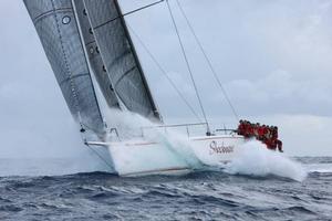 Shockwave on way to Redonda. - RORC Caribbean 600 2014 photo copyright  Tim Wright / Les Voiles de St Barth http://www.lesvoilesdesaintbarth.com/ taken at  and featuring the  class