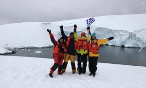 Armenistis The crew, jubilant, at Enterprise Island Antarctica photo copyright  SW taken at  and featuring the  class
