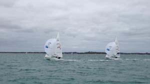 Belcher and Ryan chasing Japanese team of Kazuto and Imamura - 2014 Australian 470 Championships photo copyright Brian Case taken at  and featuring the  class