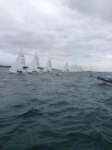 Start line action today without any recalls - 2014 Australian 470 Championships photo copyright Brian Case taken at  and featuring the  class