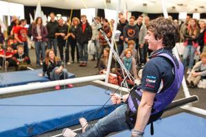 Dylan Fletcher offering his top trapezing tips at the 2013 RYA Dinghy Show photo copyright  Paul Wyeth / RYA http://www.rya.org.uk taken at  and featuring the  class