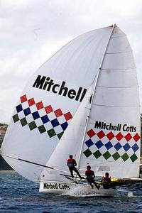 The Patrick Corrigan-sponsored Mitchell Cotts - sailed by John Winning, now on his 29th JJ Giltinan Trophy photo copyright Frank Quealey /Australian 18 Footers League http://www.18footers.com.au taken at  and featuring the  class