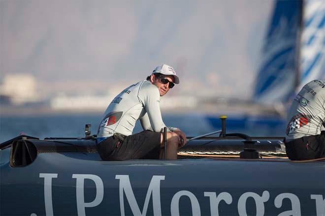 Sir Ben Ainslie onboard JP Morgan BAR during day one of Act 2 © Lloyd Images/Extreme Sailing Series
