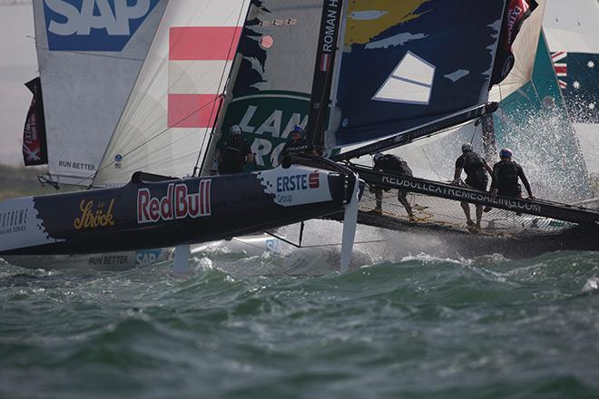 Red Bull Sailing Team pushed their Extreme 40 to the limits, battling the elements on the final days racing - Extreme Sailing Series © Lloyd Images/Extreme Sailing Series