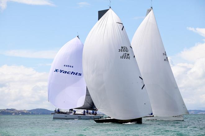 Sailing the angles downwind in B Division - Jack Tar Auckland Regatta © Ivor Wilkins