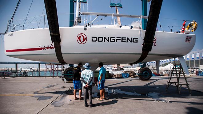 Academy Squad Sailors prepare the two Jeanneau SF3200’s for the Hainan Regatta - Volvo Ocean Race  © Dongfeng Race Team