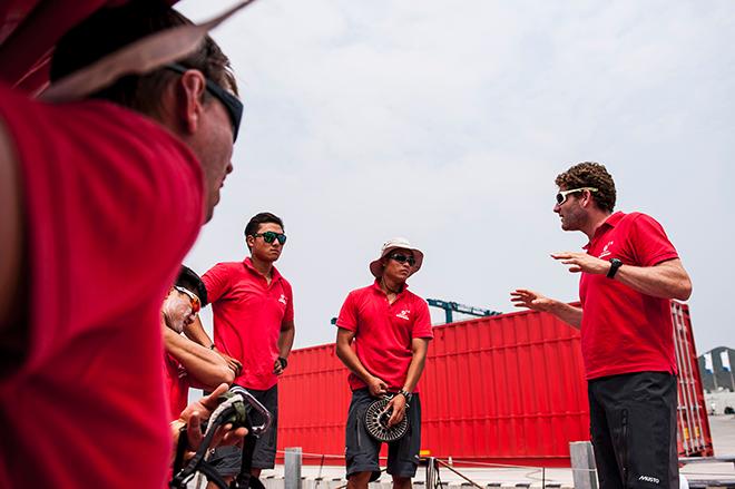 Charles Caudrelier addresses his new Chinese recruits - Volvo Ocean Race  © Dongfeng Race Team