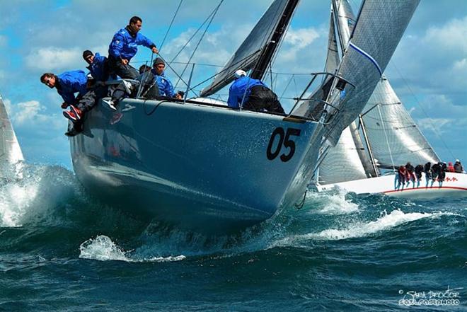 Enfant Terrible, the Italian entry skippered by Alberto Rossi, recovered from a 10th place finish in Race one to win Race two and three at Midwinters, being hosted by Cabrillo  Beach Yacht Club. © Farr 40 Class Association