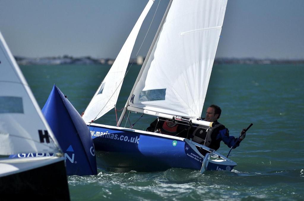 Event organiser Barney Smith sailing with Sam Flint demonstrates how (not) to round the windward mark © Bertrand Malas