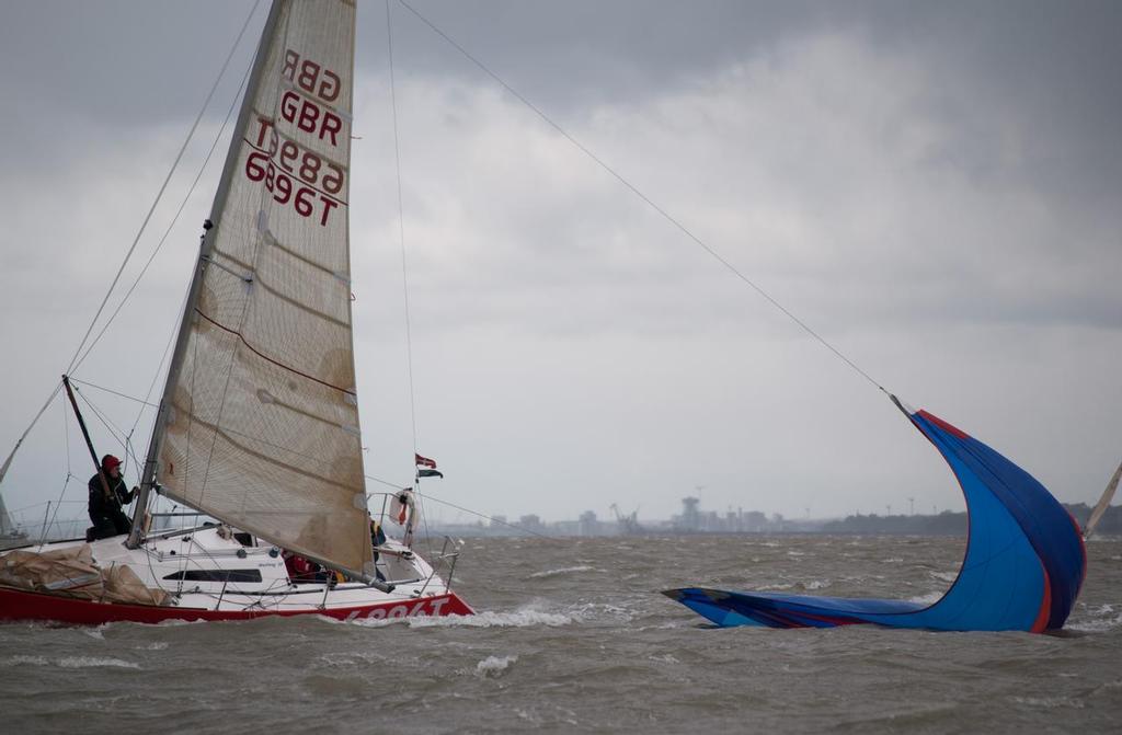 Erik the Red in IRC4 during one of the squalls - Brooks Macdonald Warsash Spring Series 2014 photo copyright Iain Mcluckie taken at  and featuring the  class