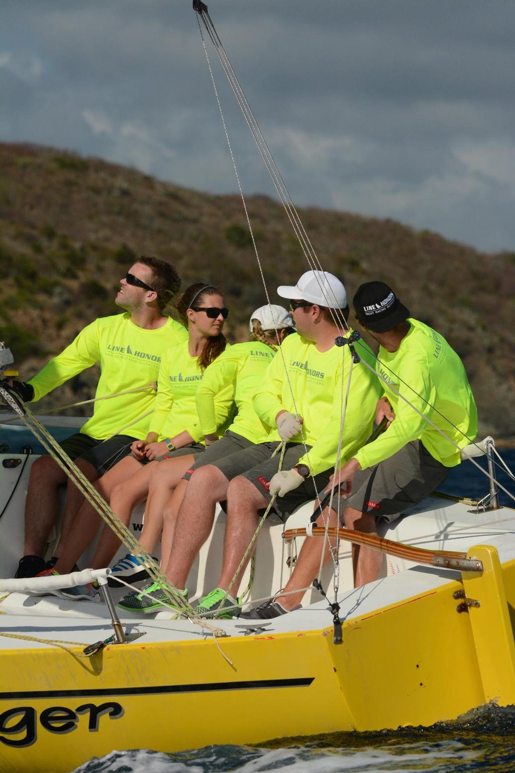 The USVI’s Taylor Canfield, currently the top ranked match racer in the world, competes with match racing crew and friends - Day 1 St Thomas Int Regatta photo copyright Dean Barnes taken at  and featuring the  class