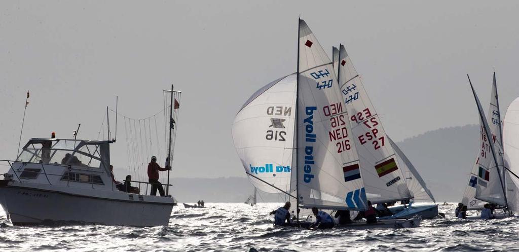 470 action on day 2 of the 2014 ISAF Sailing World Cup Mallorca © Ocean Images