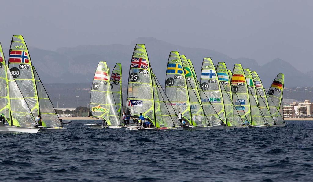 49er fleet, 2014 ISAF Sailing World Cup Mallorca day 2 photo copyright Ocean Images taken at  and featuring the  class