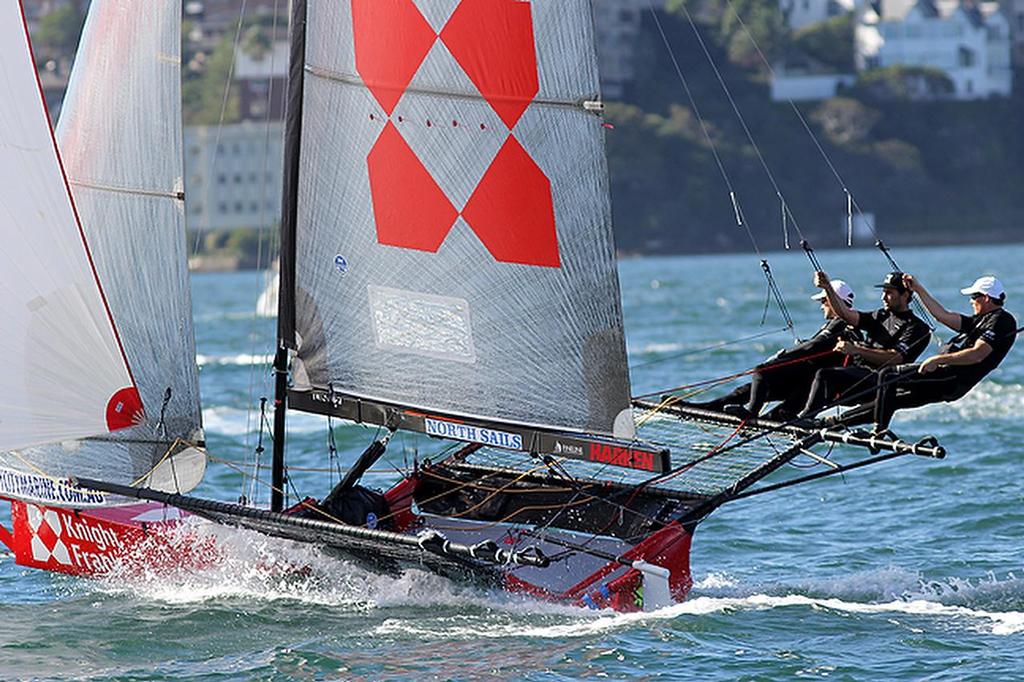 NZ’s Knight Frank was consistent all day - JJ Giltinan Trophy - Day 7, Race 6 photo copyright Frank Quealey /Australian 18 Footers League http://www.18footers.com.au taken at  and featuring the  class