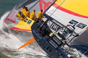 Abu Dahabi OR’s Azzam sailing in The Solent (England) photo copyright Ian Roman/Volvo Ocean Race http://www.volvooceanrace.com taken at  and featuring the  class
