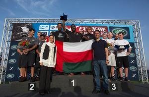 The Wave, Muscat, SAP Extreme Sailing Team & Alinghi take their places on the podium - Extreme Sailing Series photo copyright Lloyd Images/Extreme Sailing Series taken at  and featuring the  class