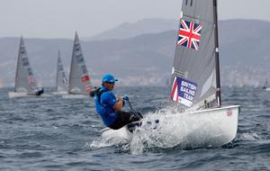 Finn action - 2014 ISAF Sailing World Cup Mallorca day 2 photo copyright Ocean Images taken at  and featuring the  class
