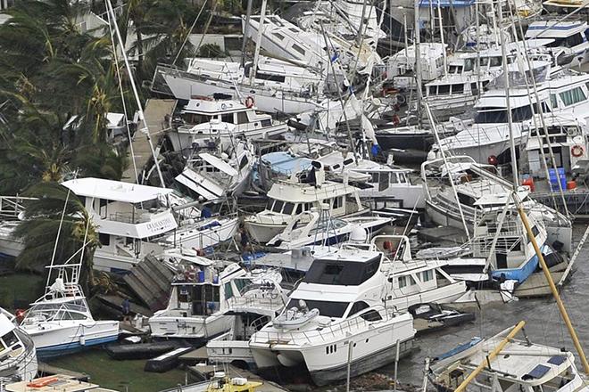 Port Hinchinbrook Marina, just south of Cardwell in far north Qld, after Cyclone Yasi hit in 2011 © Paul Crock