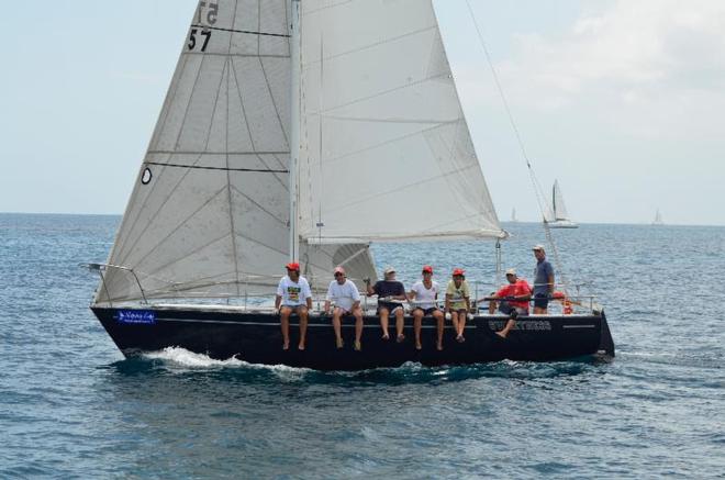 Line honors and a cruising class win for the J/29, Sweetness in the Caribbean Insurance Ltd Island Invitational on day two of the BVI Spring Regatta and Sailing Festival 2014 © Debora Parentes
