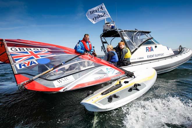 Nick Dempsey chatting to RSX sailors at the RYA Youth Nationals in Weymouth ©  Paul Wyeth / RYA http://www.rya.org.uk