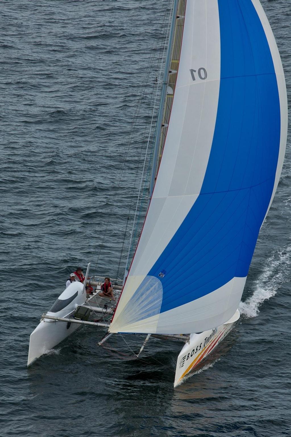 The crew of Boss Racing can’t wait to test the new sails in anger © Peter Hackett