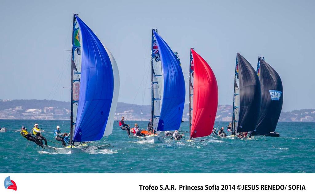 2014 ISAF Sailing World Cup Mallorca - 49er FX fleet photo copyright  Trofeo S.A.R. Princesa Sofia / Jesus Renedo http://www.trofeoprincesasofia.org/ taken at  and featuring the  class