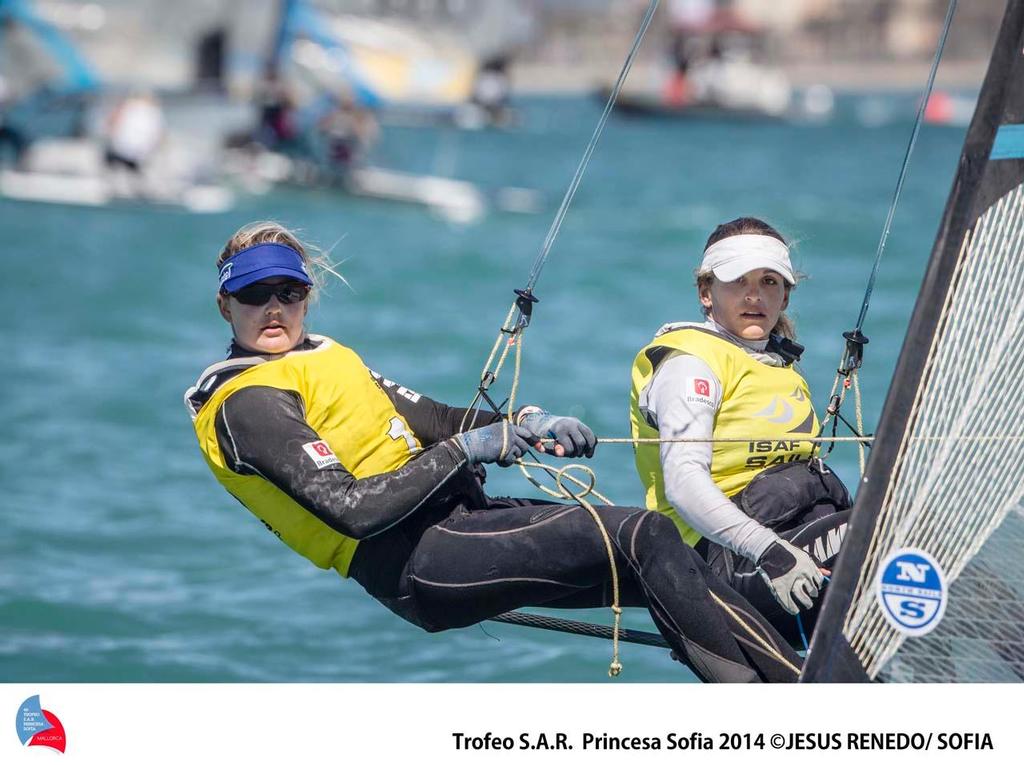 2014 ISAF Sailing World Cup Mallorca - SOFFIATTI GRAEL and KUNZE (BRA, 49er FX) ©  Trofeo S.A.R. Princesa Sofia / Jesus Renedo http://www.trofeoprincesasofia.org/