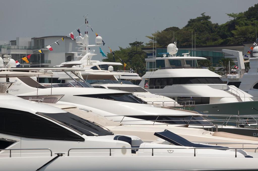 Singapore Yacht Show 2014. Acres of white. photo copyright Guy Nowell http://www.guynowell.com taken at  and featuring the  class