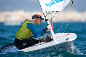 2014 ISAF Sailing World Cup Mallorca - Marit Bouwmeester during the Laser Radial medal race photo copyright Ocean Images taken at  and featuring the  class
