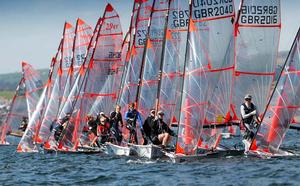 29er fleet on day one of the RYA Youth National Championships 2014 photo copyright  Paul Wyeth / RYA http://www.rya.org.uk taken at  and featuring the  class
