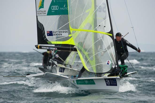 Nathan Outteridge and Iain Jensen - 2014 ISAF Sailing World Cup Hyeres © Australian Sailing Team