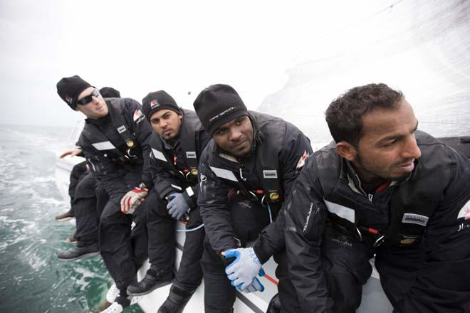 The Oman Sail M34 training in France prior to the 2013 season starting ©  Jean-Marie Liot / Lloyd Images