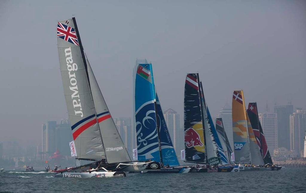 The Land Rover Extreme Sailing Series 2014. Act 3, Qingdao . China. ``The Double Star Mingren Cup`` photo copyright Lloyd Images taken at  and featuring the  class