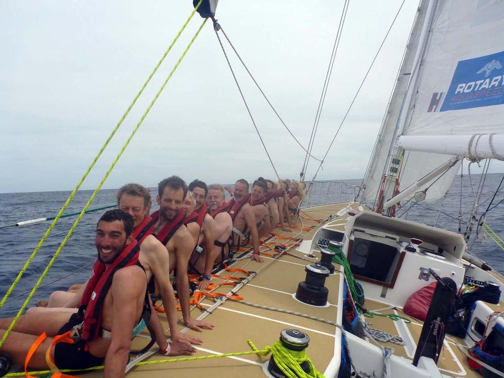 Switzerland crew gets naked for charity - 2013-14 Clipper Round the World Yacht Race photo copyright Clipper 13-14 Round the World Yacht Race taken at  and featuring the  class