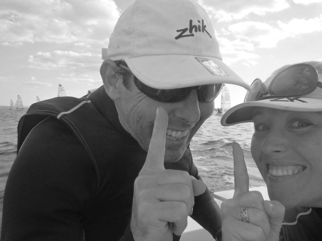 Leading after day one, father and daughter Rob and Nic Douglass having fun  - 37th NSW Tasar Championships © Nicole Douglass http://www.adventuresofasailorgirl.com
