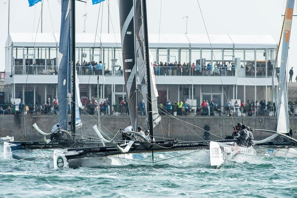 Emirates Team New Zealand, Race day two of the Land Rover Extreme Sailing Series regatta in Qingdao, China. 2/5/2014 photo copyright Chris Cameron/ETNZ http://www.chriscameron.co.nz taken at  and featuring the  class