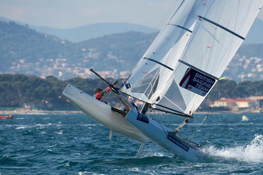 GBR, Nacra 17 - 2014 ISAF Sailing World Cup Hyeres, Day 3 photo copyright  Franck Socha / ISAF Sailing World Cup Hyeres http://swc.ffvoile.fr/ taken at  and featuring the  class