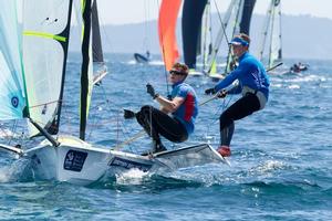 2014 ISAF Sailing World Cup, Hyeres, France - 49er Men, GBR photo copyright Thom Touw http://www.thomtouw.com taken at  and featuring the  class