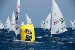 Mens Laser - Day 2, ISAF Sailing World Cup Hyeres photo copyright  Franck Socha / ISAF Sailing World Cup Hyeres http://swc.ffvoile.fr/ taken at  and featuring the  class
