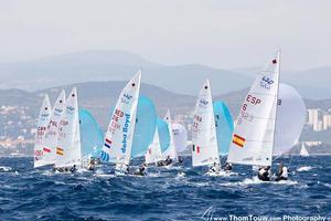 470 Women's fleet - 2014 ISAF Sailing World Cup Hyeres photo copyright Thom Touw http://www.thomtouw.com taken at  and featuring the  class