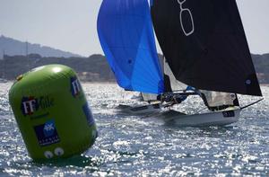 49erFX medal race - 2014 ISAF Sailing World Cup Hyeres photo copyright Franck Socha taken at  and featuring the  class