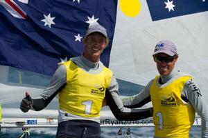 Australia's Mat Belcher and Will Ryan - 2014 ISAF Sailing World Cup Hyeres photo copyright Franck Socha taken at  and featuring the  class